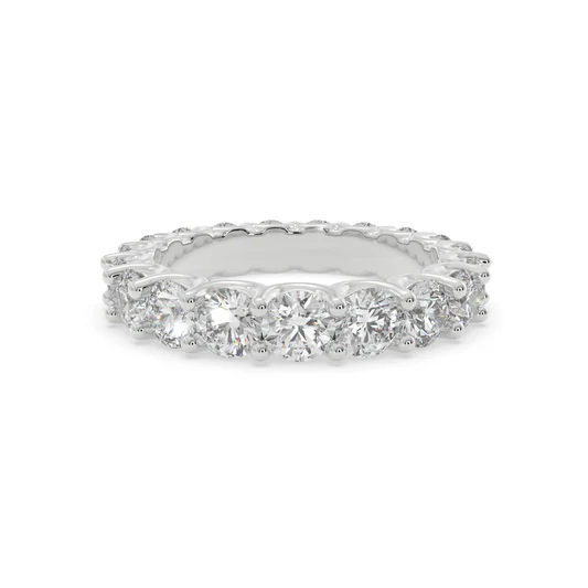 Gold and Diamond Eternity band of Round Diamonds